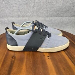 Puma El Ace 2 Mens Blue Canvas Leather Low Top Sneakers 355424-01 Size 11